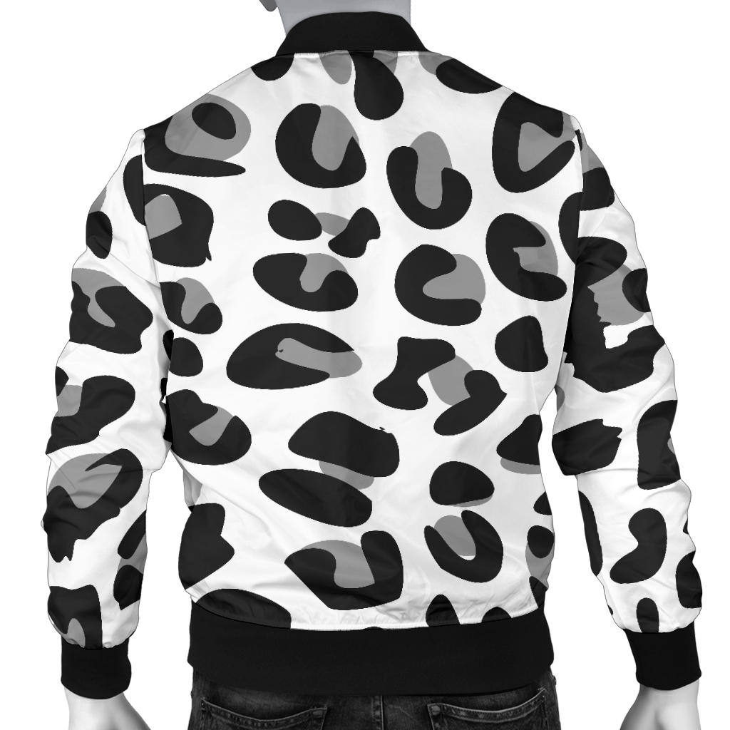 Snow Leopard Skin Print  Men Bomber Jacket