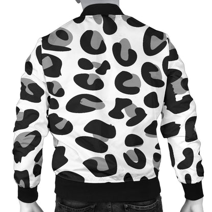 Snow Leopard Skin Print  Men Bomber Jacket