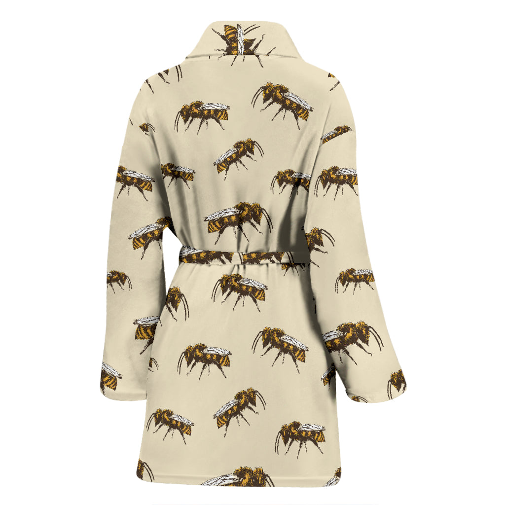 Bee Print Design LKS306 Women Bathrobe