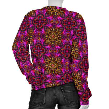kaleidoscope Abstract Print Design Women Long Sleeve Sweatshirt