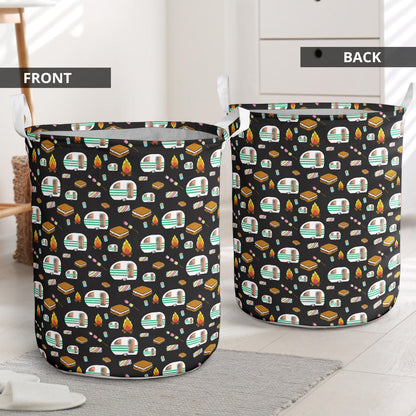 Camper marshmallow Camping Design Print Laundry Basket