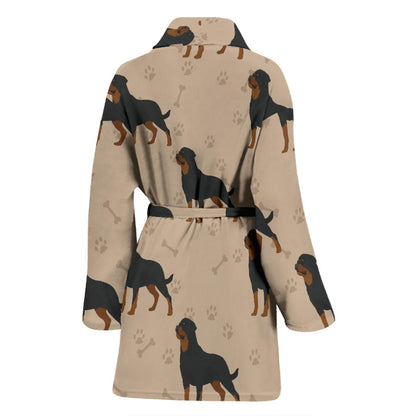 Rottweiler Pattern Print Design A01 Women Bathrobe