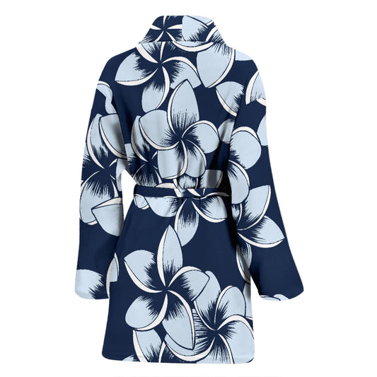 Plumeria Pattern Print Design A02 Women Bathrobe