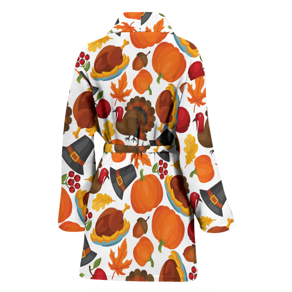 Thanksgiving Print Design LKS304 Women Bathrobe