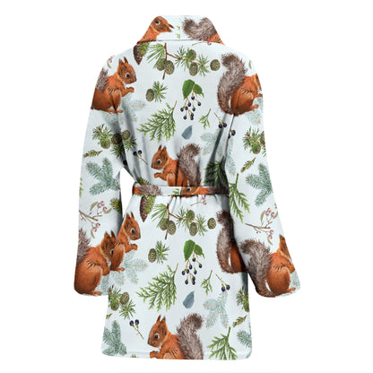 Squirrel Print Design LKS308 Women Bathrobe