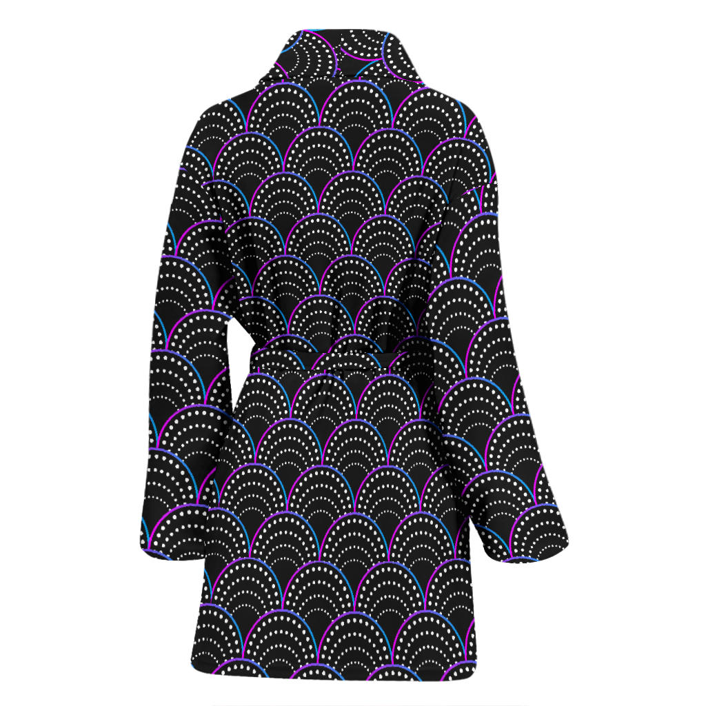 Mermaid Pattern Print Design 09 Women Bathrobe