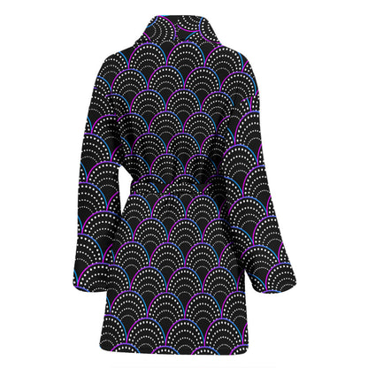Mermaid Pattern Print Design 09 Women Bathrobe