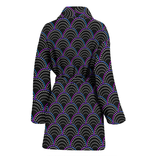 Mermaid Pattern Print Design 09 Women Bathrobe