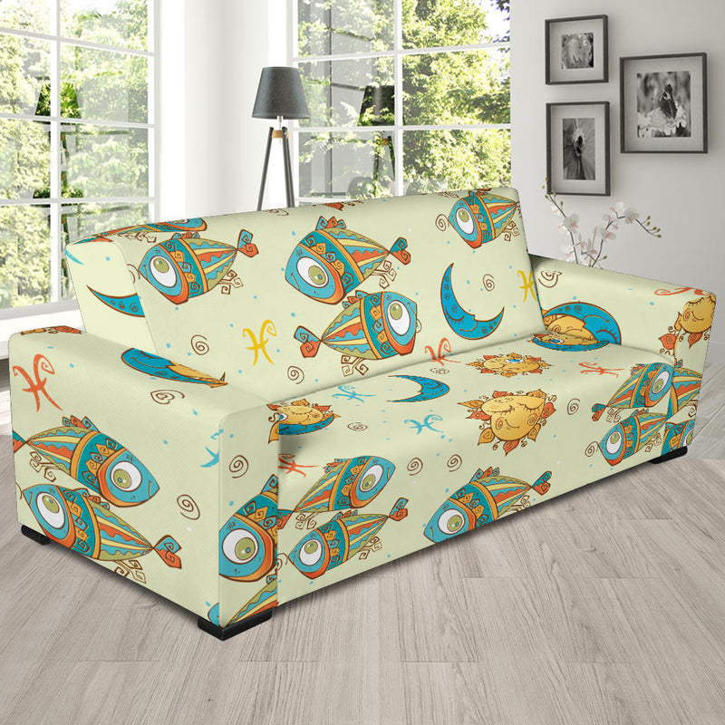 Pisces Pattern Print Design A03 Sofa Slipcover