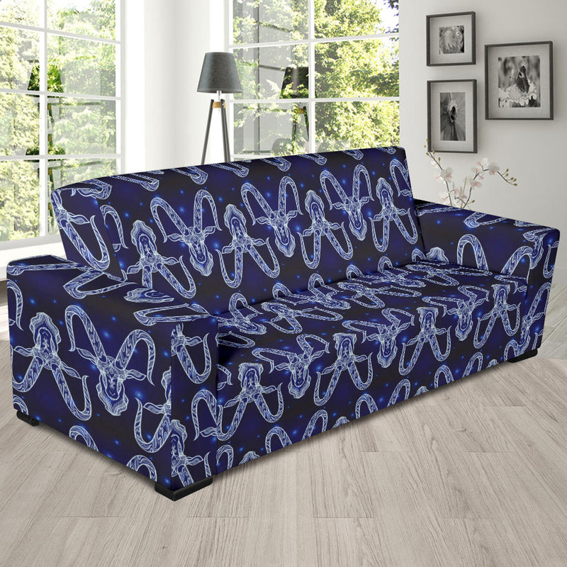 Capricorn Zodiac Pattern Print Design 03 Sofa Slipcover