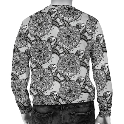 Tribal Turtle Polynesian Themed Print Men Long Sleeve Sweatshirt