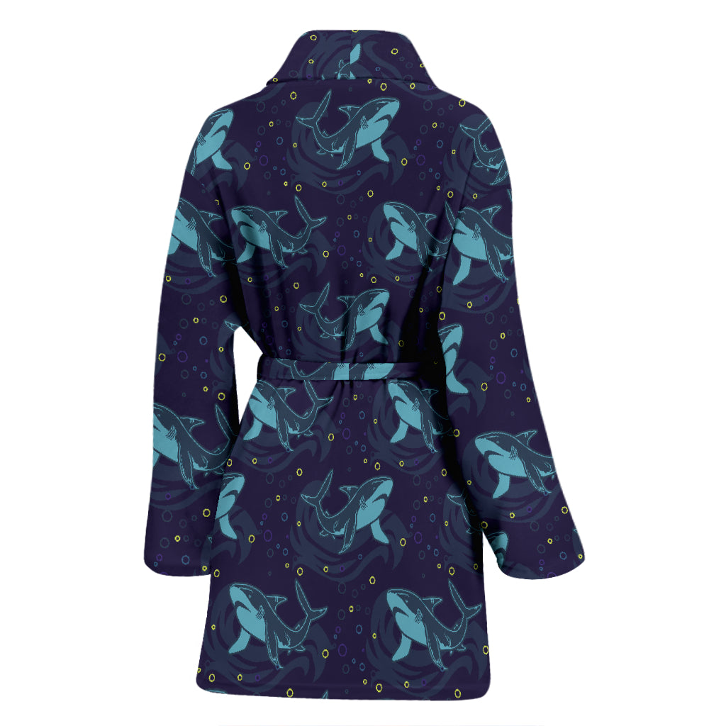 Shark Print Design LKS306 Women Bathrobe