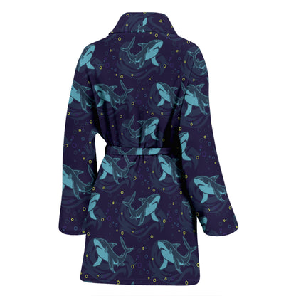 Shark Print Design LKS306 Women Bathrobe