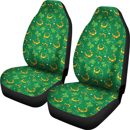 Shamrock With Horse Shoes Print Design LKS305 Car Seat Covers