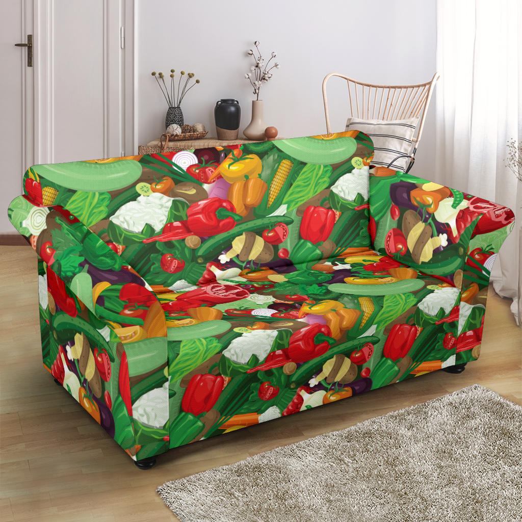 Salad Mix Vegetableprint Design LKS301 Loveseat Couch Slipcover