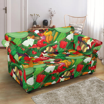 Salad Mix Vegetableprint Design LKS301 Loveseat Couch Slipcover