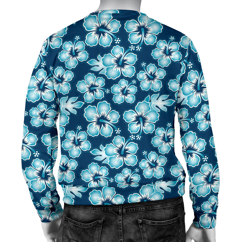 Hibiscus Flower Hawaiian Themed Men Long Sleeve Sweatshirt