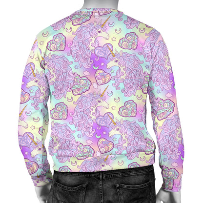 Unicorn Rainbow Star Heart Print Men Long Sleeve Sweatshirt