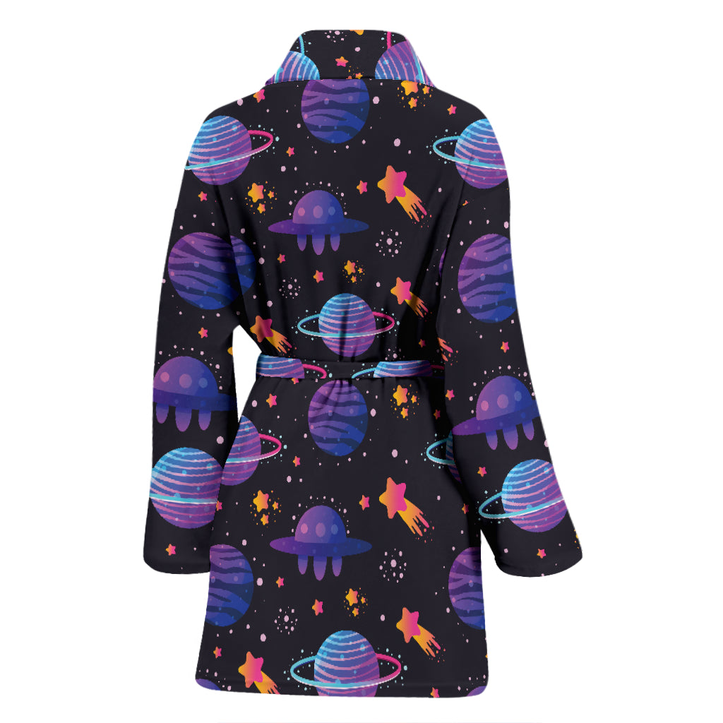 UFO Star Galaxy Print Design LKS308 Women Bathrobe