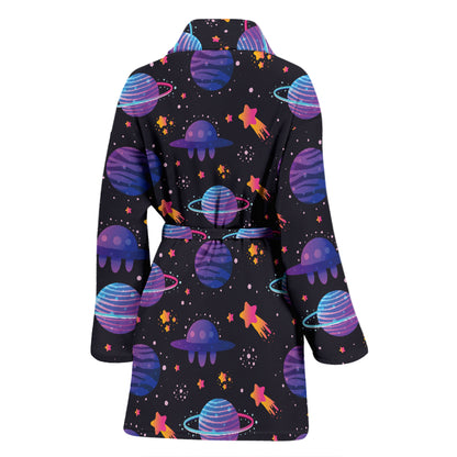 UFO Star Galaxy Print Design LKS308 Women Bathrobe