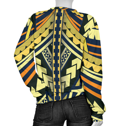 Polynesian Tattoo Print Women Long Sleeve Sweatshirt