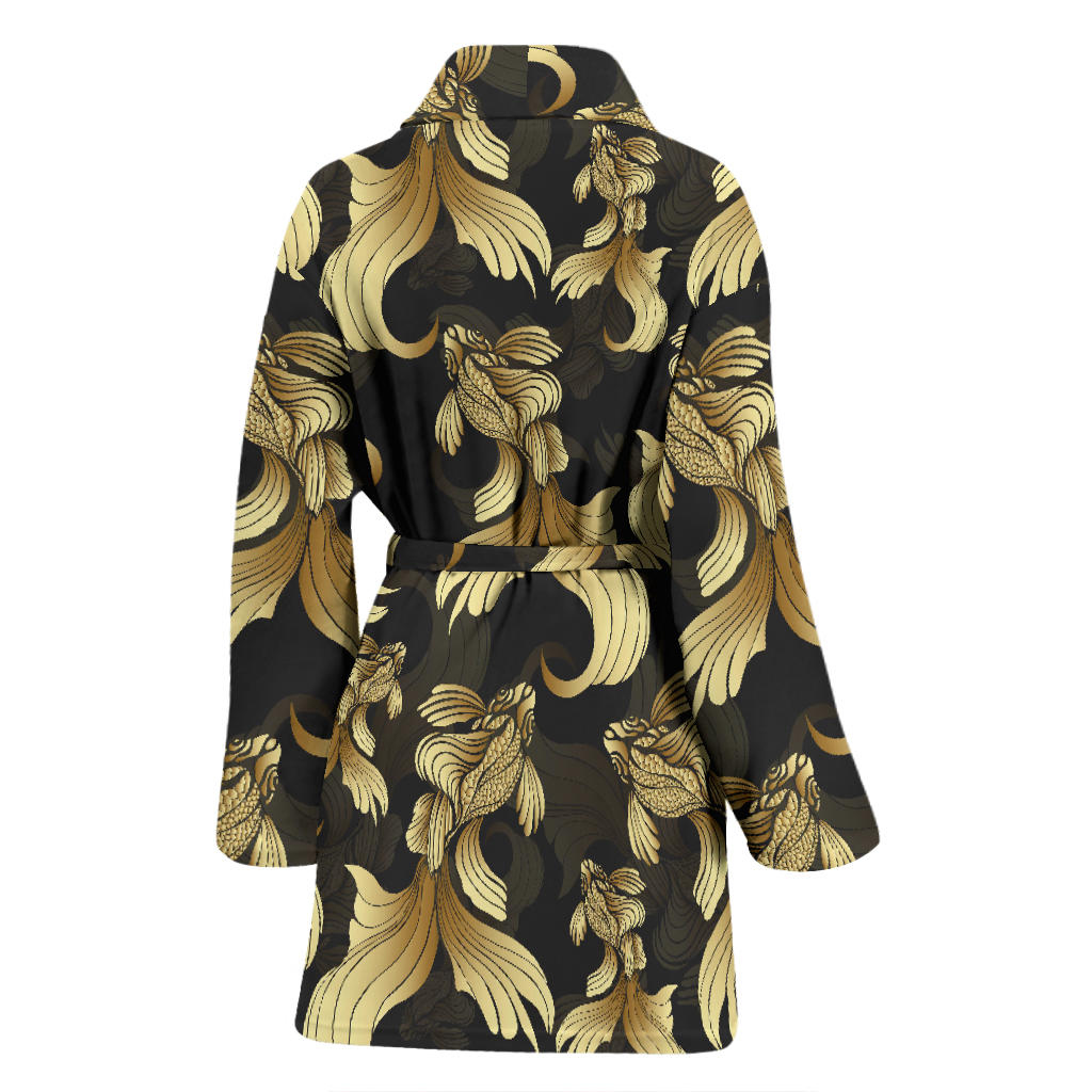Goldfish Pattern Print Design 02 Women Bathrobe