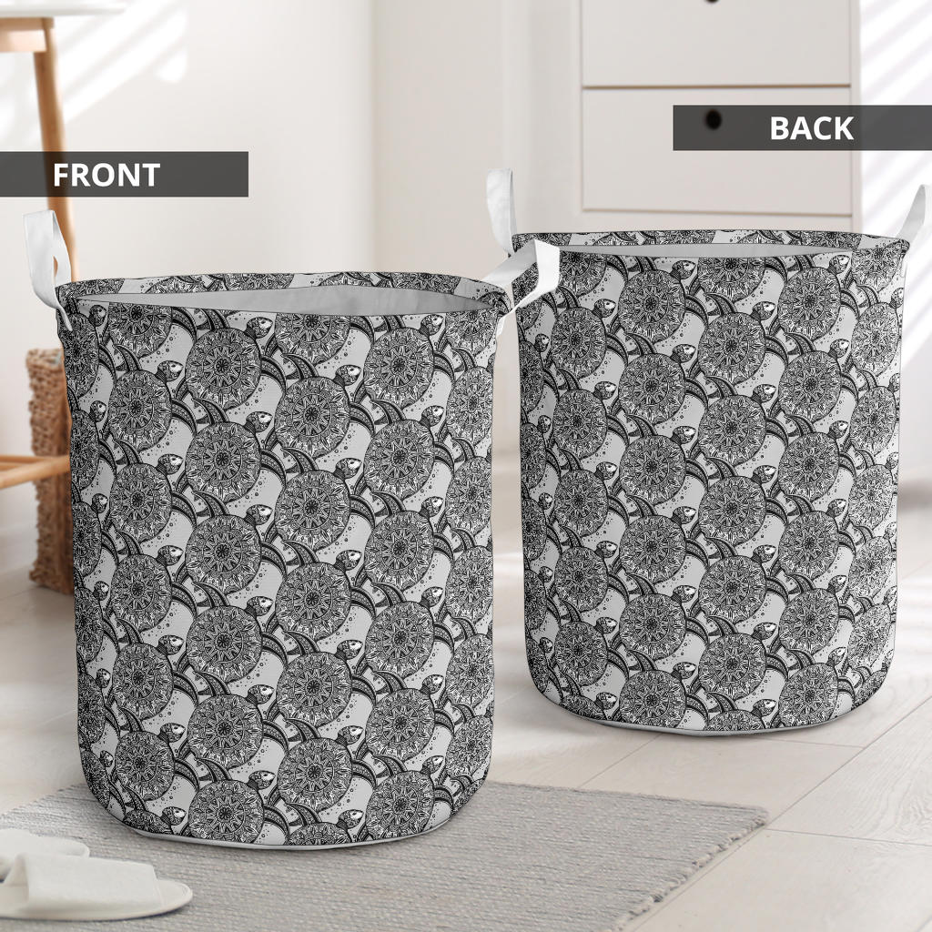 Tribal Turtle Polynesian Themed Print Laundry Basket