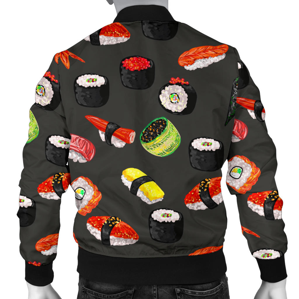 Sushi Design Print Men Bomber Jacket