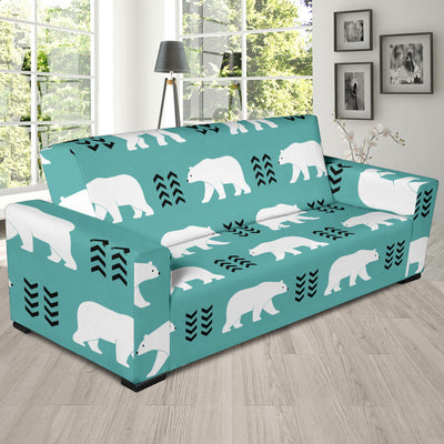 Polar Bear Pattern Print Design A05 Sofa Slipcover