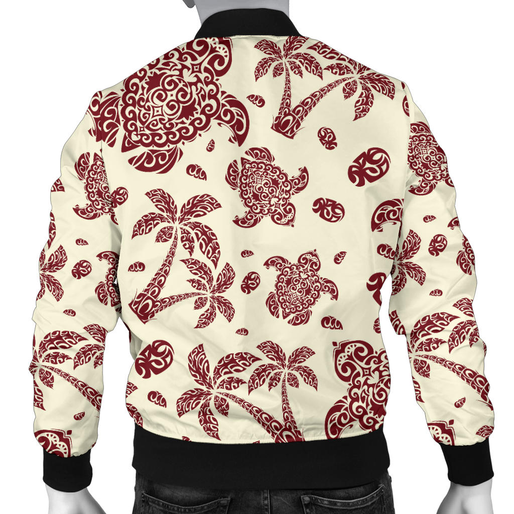 Polynesian Tattoo Turtle Themed Men Bomber Jacket