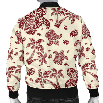 Polynesian Tattoo Turtle Themed Men Bomber Jacket
