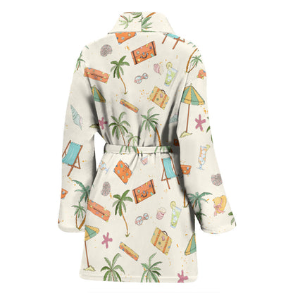 Beach Themed Pattern Print Design 05 Women Bathrobe