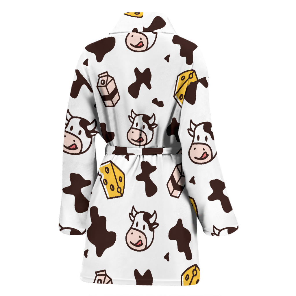 Cow Pattern Print Design 06 Women Bathrobe