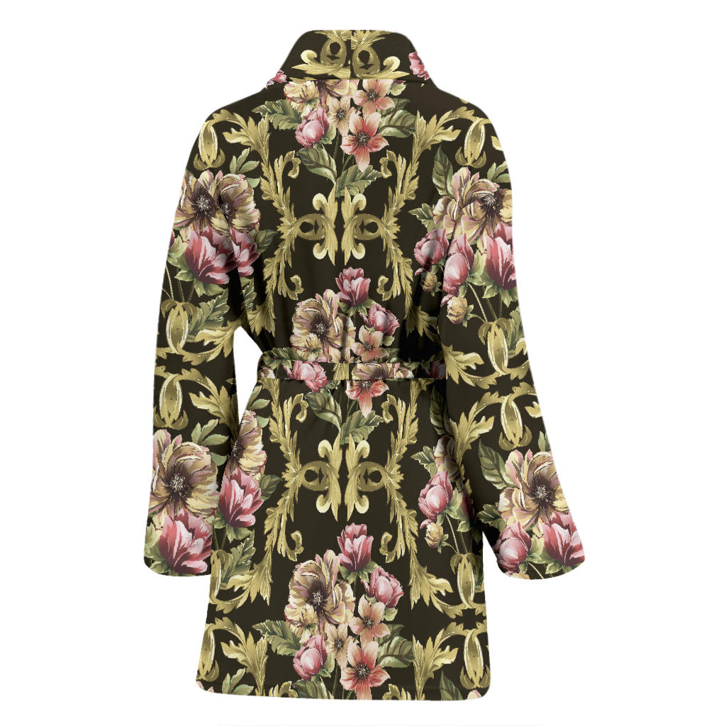 Baroque Pattern Print Design 02 Women Bathrobe
