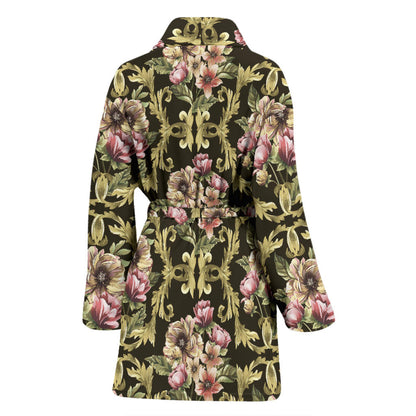 Baroque Pattern Print Design 02 Women Bathrobe