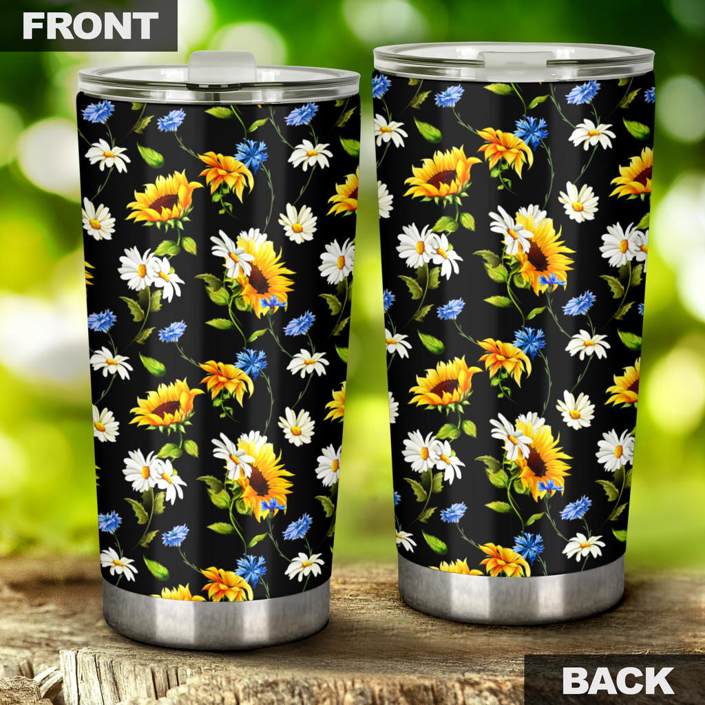 Sunflower Chamomile Bright Color Print  Tumbler