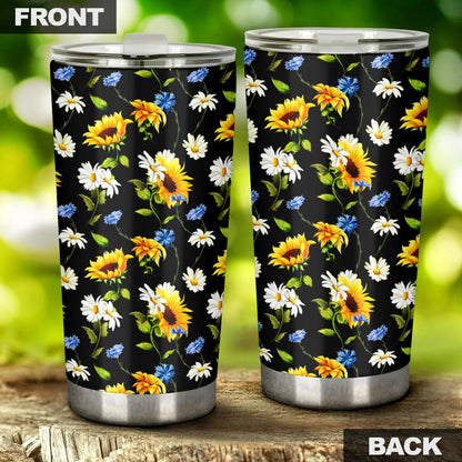 Sunflower Chamomile Bright Color Print  Tumbler