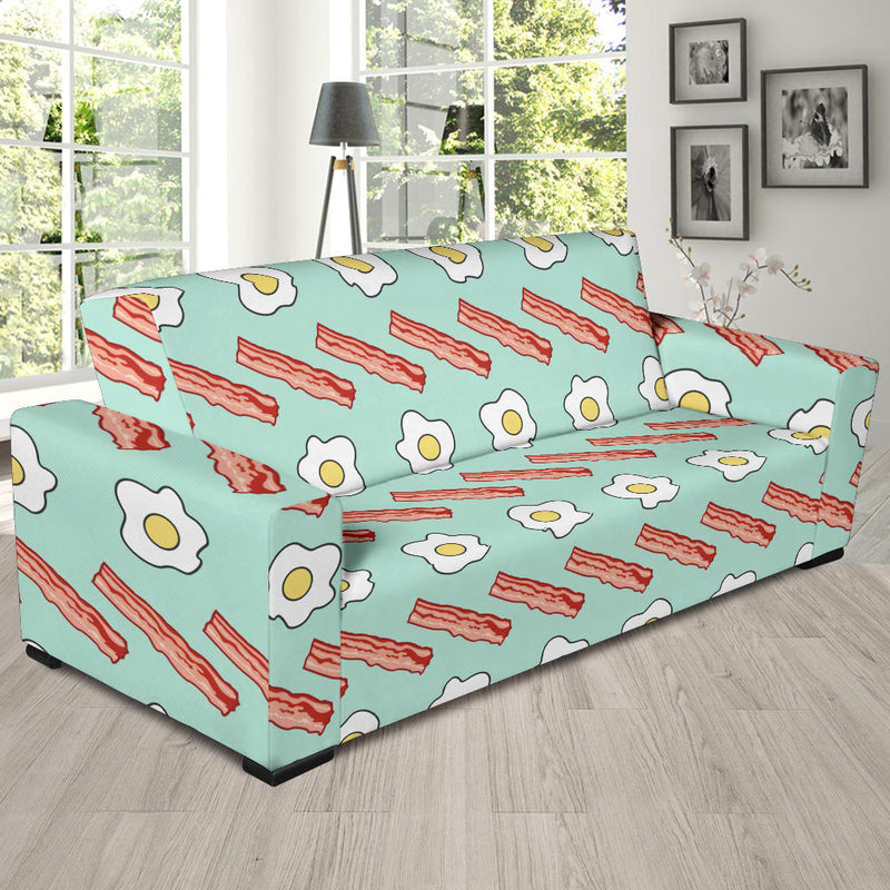 Bacon Sausage Pattern Print Design 01 Sofa Slipcover