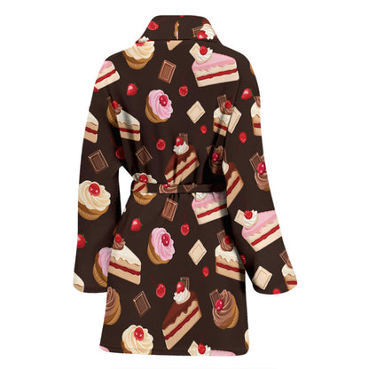 Cake Pattern Print Design 04 Women Bathrobe