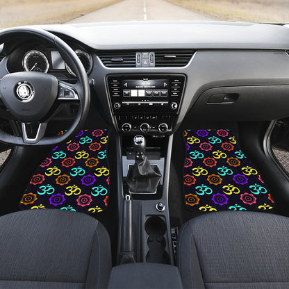 Chakra OM Print Pattern Car Floor Mats Front Back