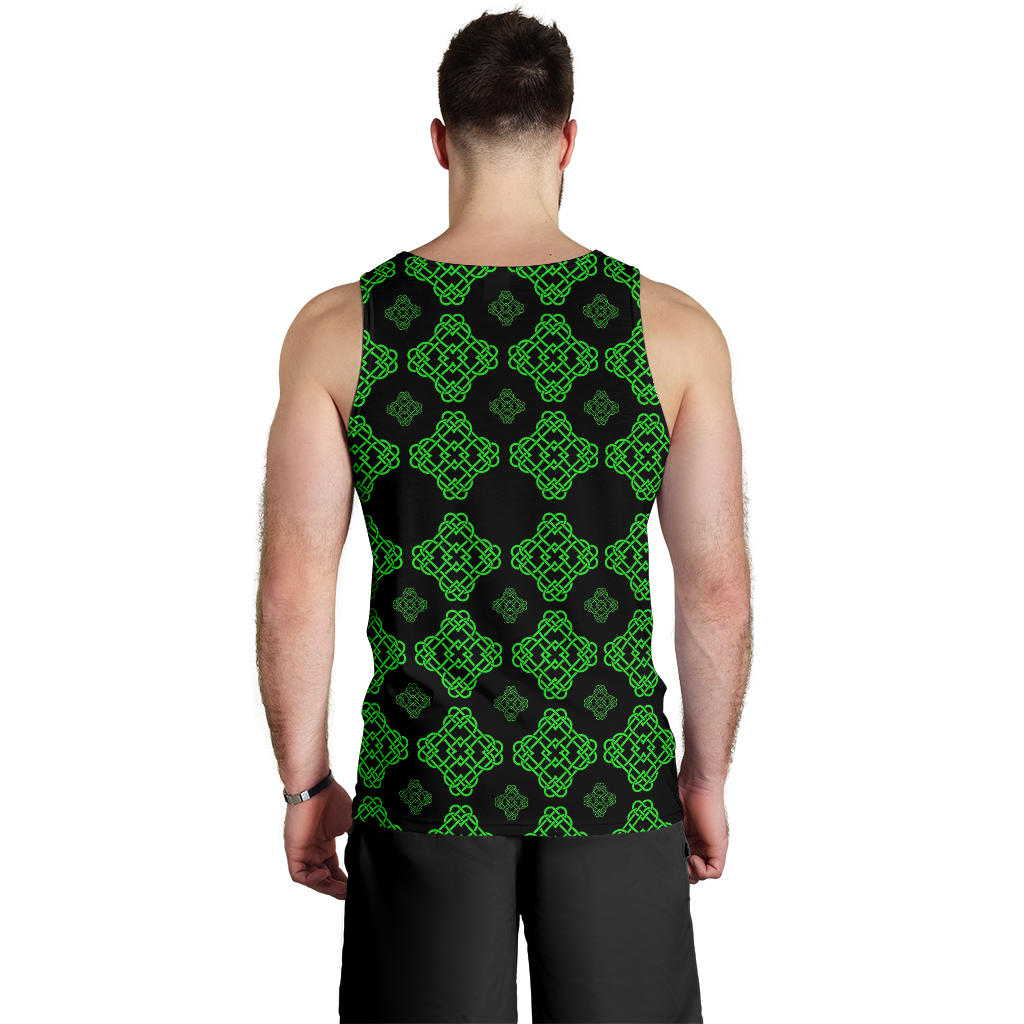 Celtic Knot Green Neon Design Men Tank Top