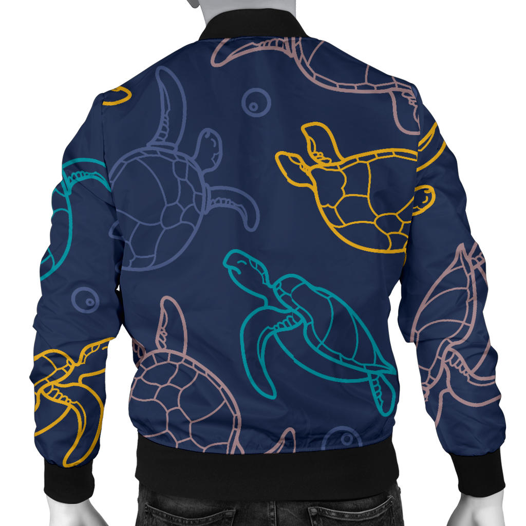 Sea Turtle Baby Print Men Bomber Jacket
