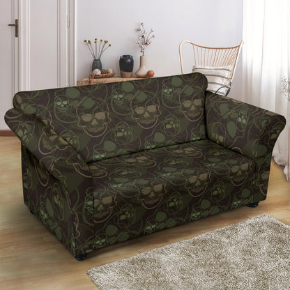 Skull Camo Style Print Design LKS308 Loveseat Couch Slipcover