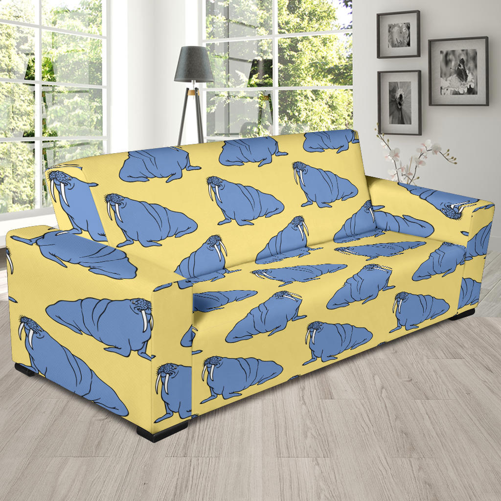 Walrus Pattern Print Design 02 Sofa Slipcover