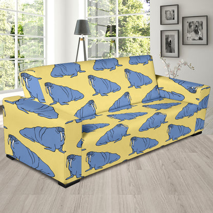 Walrus Pattern Print Design 02 Sofa Slipcover