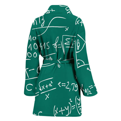 Math Pattern Print Design 01 Women Bathrobe