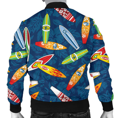 Surfboard Pattern Print Men Bomber Jacket