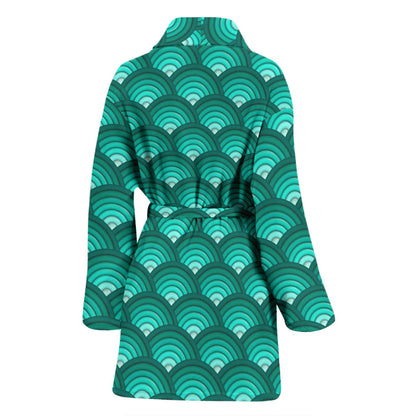 Scales Pattern Print Design 01 Women Bathrobe