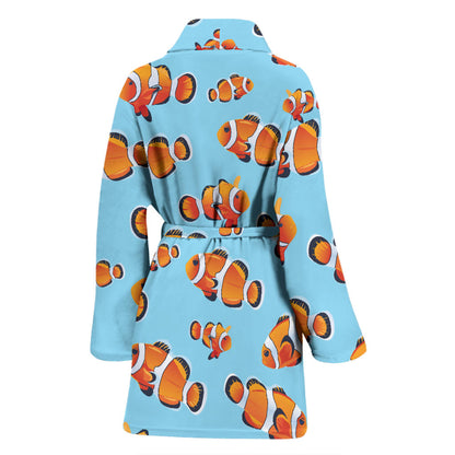 Clownfish Pattern Print Design 01 Women Bathrobe