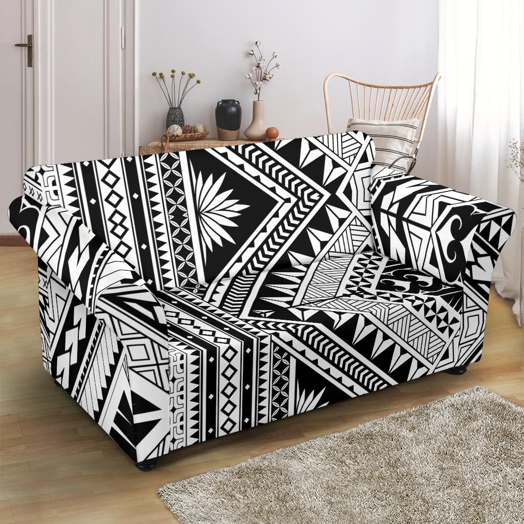 Samoan Tattoo Style Print Design LKS307 Loveseat Couch Slipcover